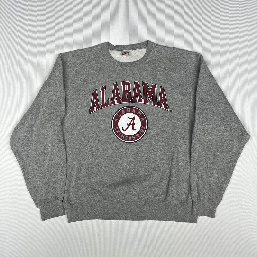 Alabama Crimson Tide Sweatshirt Mens L Gray NCAA Football Soffe Crewneck Fleece